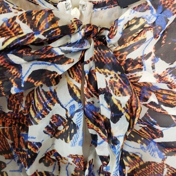 Derek Lam | Abstract Floral Print Silk Blouse - Picture 2 of 9